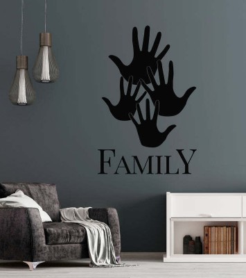 SnappyVinyl 33 cm Hands Family Lettering Self Adhesive Sticker(Pack of 1)