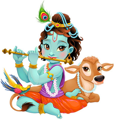 crystalsign 70 cm New Modern Art Laddu Gopal Ji for Living Room, Bedroom and Home Decoration Self Adhesive Sticker(Pack of 1)