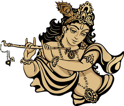 Aquire 60 cm Bansuri Krishna Ji Self Adhesive Sticker(Pack of 1)