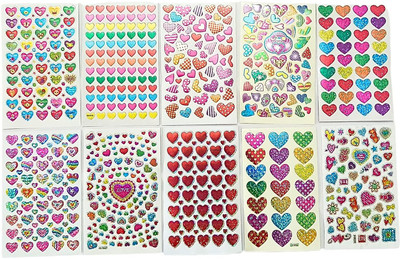 OWINAS 1 cm 700+ Spread your love with Mixed Heart Stickers on Anniversaries and Birthdays Self Adhesive Sticker(Pack of 10) OWINAS 1 cm 700+ Spread your love with Mixed Heart Stickers on Anniversaries and Birthdays Self Adhesive Sticker(Pack of 10)