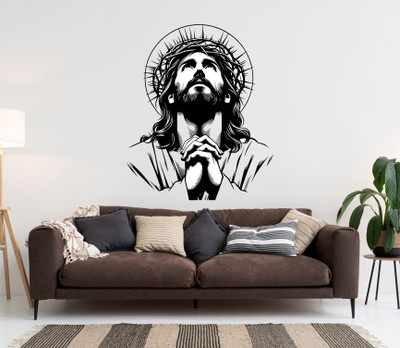 Annurcreation 24 inch Jesus christ Wall sticker for Hall, Living room, bed room Self Adhesive Sticker(Pack of 1)
