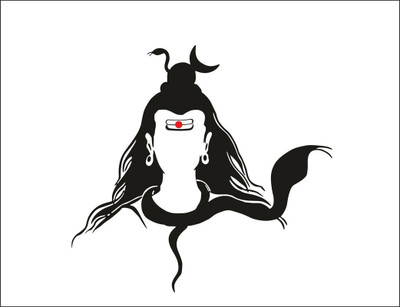 Vijaya enterprises 53 cm Shiva Indian God Of Hindu Wall Sticker|Lord Shiva Qoutes Mahadev Size 21x18inch Self Adhesive Sticker(Pack of 1)
