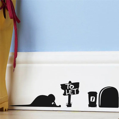 SnappyVinyl 30 cm Mouse Still Waiting Self Adhesive Sticker(Pack of 1)