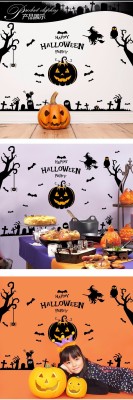 Xskin 90 cm Halloween Haunted House Pumpkins Self Adhesive Sticker(Pack of 1)