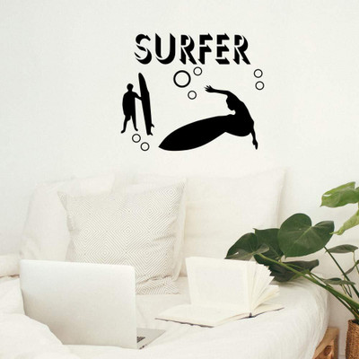 Xskin 29 cm Surfer Surf Wall Decals, Easy to Apply and Remove Self Adhesive Sticker(Pack of 1)