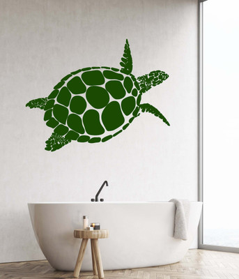 SnappyVinyl 27 cm Turtle Animal Marine Style Self Adhesive Sticker(Pack of 1)