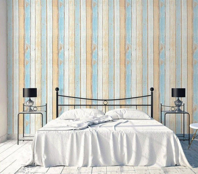 Flipkart SmartBuy 200 cm Vintage Sky blue wood Wallpaper(200CM X45CM) Self Adhesive Sticker(Pack of 1)