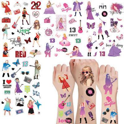 Climberty 15 cm 4 Sheets Taylor Swift Temporary Tattoo for Women Men Fashion Waterproof Tattoo Removable Sticker(Pack of 4)