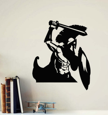 Xskin 27 cm Spartan Shield And Spear Ancient Self Adhesive Sticker(Pack of 1)