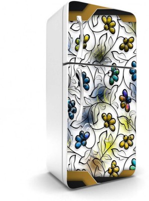 ADVANCE SERVICES 160 cm some nice flowers Print Adhesive PVC Vinyl Fridge Wrap sticker (160 cm X 60 cm) Self Adhesive Sticker(Pack of 1)