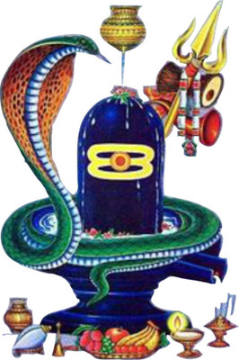 Vijaya enterprises 61 cm Shiv ling With Snake And Trident Self Adhesive Sticker (Pack of 1) Self Adhesive Sticker(Pack of 1)