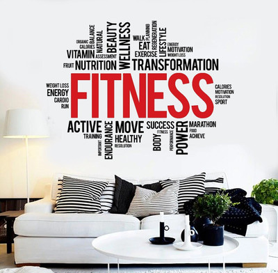 marvellous 70 cm m_longredfitness Self Adhesive Sticker(Pack of 1)