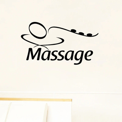 Xskin 56 cm Body Massage Sign black, Wall Stickers Home Decor Waterproof Wall Decals Self Adhesive Sticker(Pack of 1)