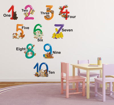 Wallzone 100 cm Numbers Removable Sticker(Pack of 1)