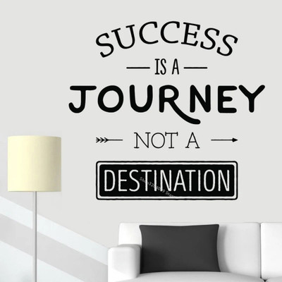 SnappyVinyl 42 cm Success Is A Journey not a destination Quote Wall Sticker Self Adhesive Sticker(Pack of 1)