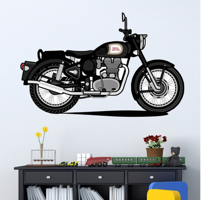 ArtistcDecals 78 cm Bike Wall Sticker Big size sticker, 3D sticker of royal enfield, for Home Self Adhesive Sticker(Pack of 1)