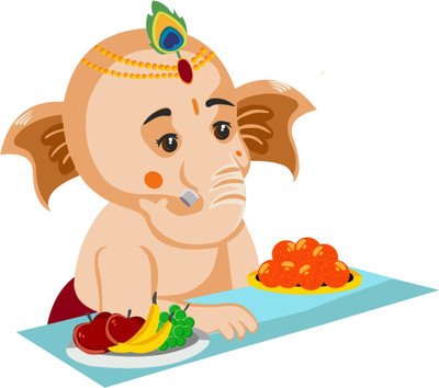 SR ENTERPRISE 48 cm ganesh reading books Self Adhesive Sticker(Pack of 1)