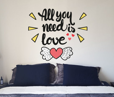 Littlebuds 70 cm All You Need Is Love Removable Sticker(Pack of 1)