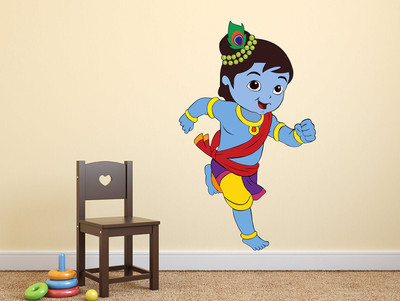 Wallzone 90 cm Little Krishna Removable Sticker(Pack of 1)