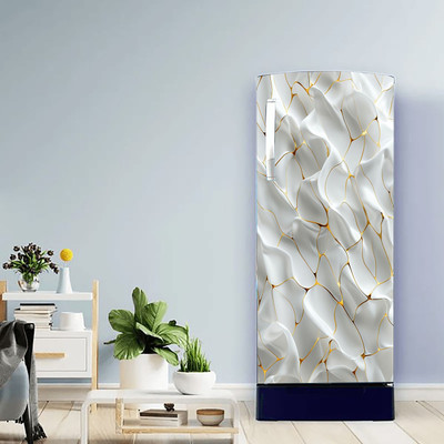 Crative Design 49 inch Fridge Single Door Wallpaper Sticker Wrap For Refrigerator Self Adhesive Sticker Self Adhesive Sticker(Pack of 1)