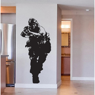 SnappyVinyl 80 cm Solider Army Weapon Self Adhesive Sticker(Pack of 1)