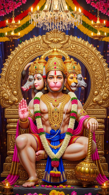 swaroopa 16.5 inch Hanuman Ji sticker Self Adhesive Sticker(Pack of 1)