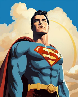 swaroopa 16.5 inch Superman Sticker Self Adhesive Sticker(Pack of 1)