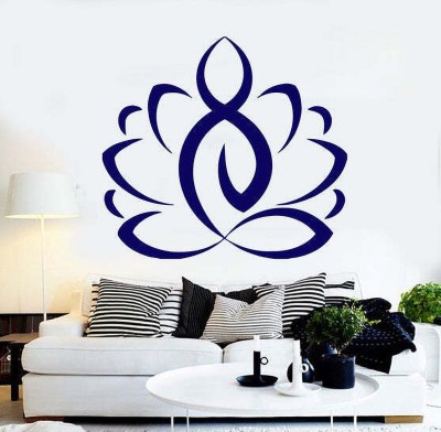 SnappyVinyl 27 cm Lotus Yoga Self Adhesive Sticker(Pack of 1)