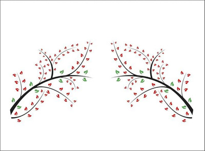 BPARTS 12 cm decorative tree and flower wall sticker for home decor Reusable Sticker(Pack of 1)