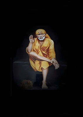 Dumdic 30 cm Sri Sai Baba A4 Strong Self Adhesive Sticker(Pack of 1)