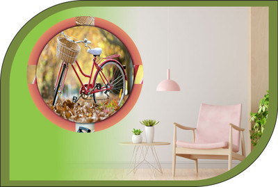 Vijaya enterprises 18 inch Girls bicycle wall sticker size (18x18 inch) Self Adhesive Sticker(Pack of 1)
