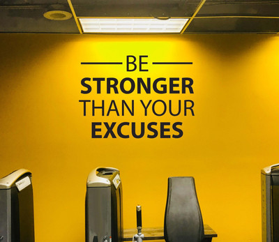 marvellous 68 cm m_bestrongerthanyourexcuses Self Adhesive Sticker(Pack of 1)