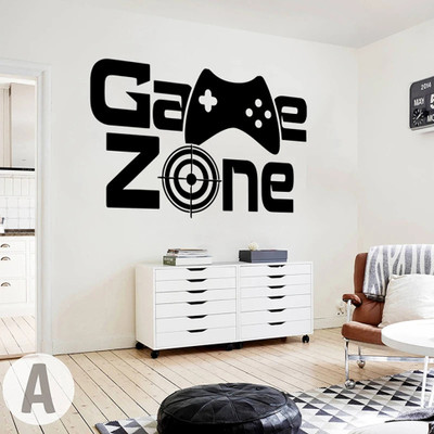 SnappyVinyl 70 cm Game Zone Sign Quote Self Adhesive Sticker(Pack of 1)