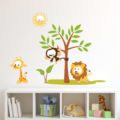 fuzzy 85 cm Tree Self Adhesive Sticker(Pack of 1)