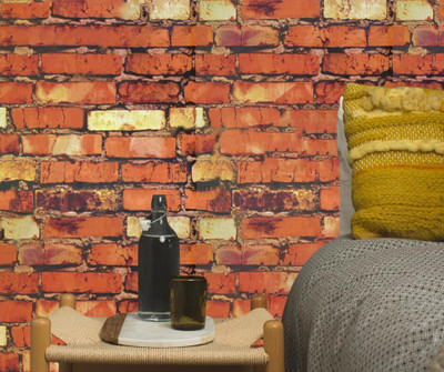AmazingKarts 304.8 cm Brick Wall stickers Vinyl PVC Waterproof wallpaper Self Adhesive Sticker(Pack of 2)