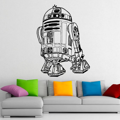 SnappyVinyl 43 cm robot Self Adhesive Sticker(Pack of 1)