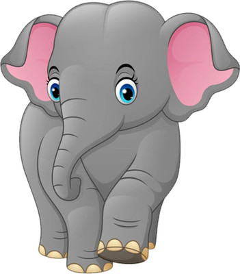 crystalsign 48 cm Modern Art elephant 304_S Self Adhesive Sticker(Pack of 1)