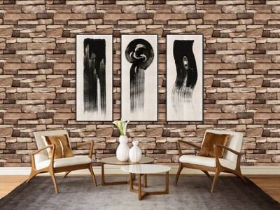 Flipkart SmartBuy 1000 cm Nature brown stone Wallpaper(1000CM X45CM) Self Adhesive Sticker(Pack of 1)