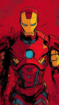 swaroopa 16.5 inch IRON MAN A3 size non tearable sticker Self Adhesive Sticker(Pack of 1)