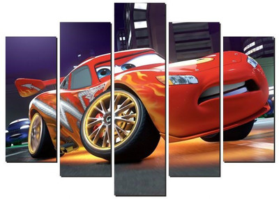 Vijaya enterprises 58 cm Red Cartoon Car Self Adhesive Sticker (Pack of 1) Self Adhesive Sticker(Pack of 1)