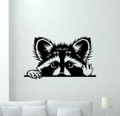 SnappyVinyl 62 cm Raccoon Decal Vinyl Wall Self Adhesive Sticker(Pack of 1)
