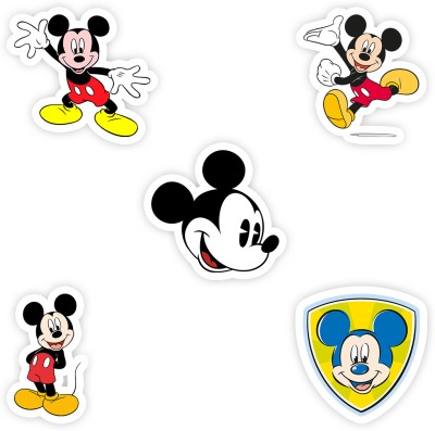 StiickStore 2.8 inch Micky Mouse Stickers, Disney World, Cartoon Character, Waterproof Vinyl Stickers Self Adhesive Sticker(Pack of 5)