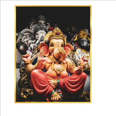 decorplusdecal 18 inch DECOR PLUS DECAL Lord Ganesha Wall Sticker, 45 x 60 cm Self Adhesive Sticker(Pack of 1)