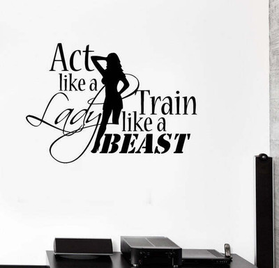 SnappyVinyl 30 cm Motivation Bodybuilding Gym Self Adhesive Sticker(Pack of 1)