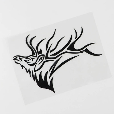 SnappyVinyl 23 cm Beautiful Elk With Mysterious Patterns Self Adhesive Sticker(Pack of 1)