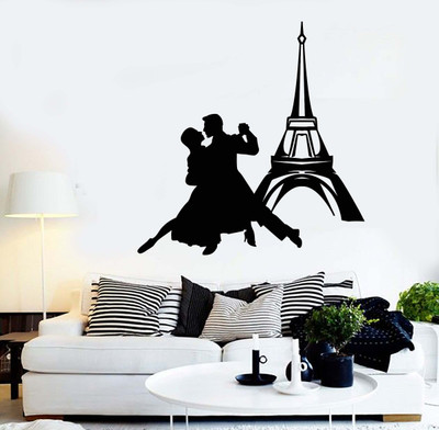 Xskin 27 cm Eiffel Tower Ballroom Dancing Self Adhesive Sticker(Pack of 1)
