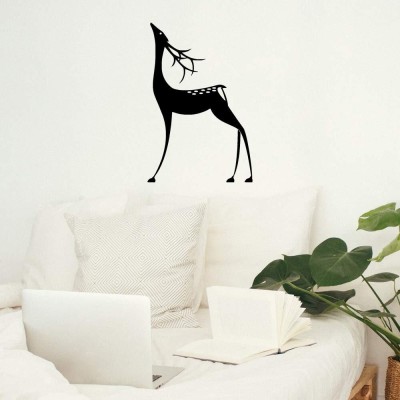 SnappyVinyl 29 cm Deer Buck12 Wall Decals, Easy to Apply Self Adhesive Sticker(Pack of 1)