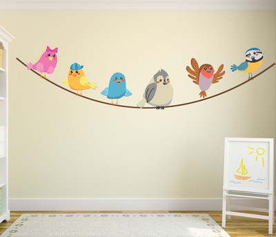 Littlebuds 130 cm Love Birds Removable Sticker(Pack of 1)