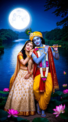 swaroopa 16.5 inch Radha krisha A3 size non tearable sticker Self Adhesive Sticker(Pack of 1)