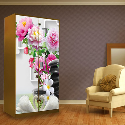 PR DESIGN SOLUTION 213.36 cm Almirah Sticker Extra Large Floral Design for Almirah/Wardrobe Size(91x213 cm) Self Adhesive Sticker(Pack of 1)